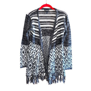 Allison Brittney Tribal Cardigan Black Gray White Small